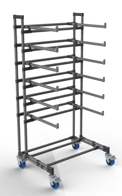 Cantilever rack with six cantilevers for long goods