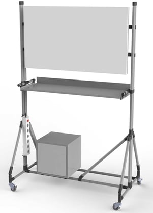 Mobile whiteboard from the pipe racking system by G.S. ACE