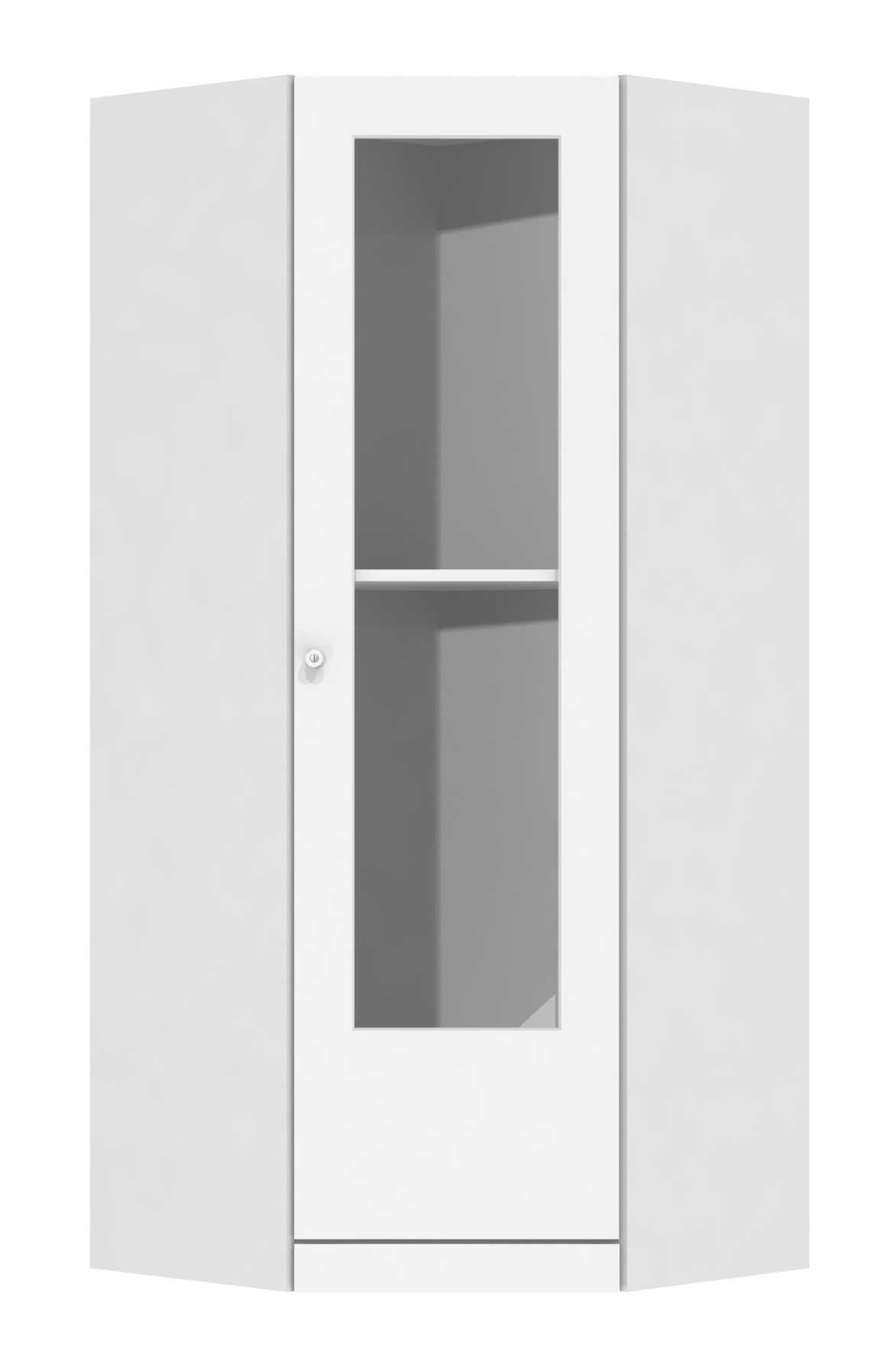Corner high cabinet with hinged door